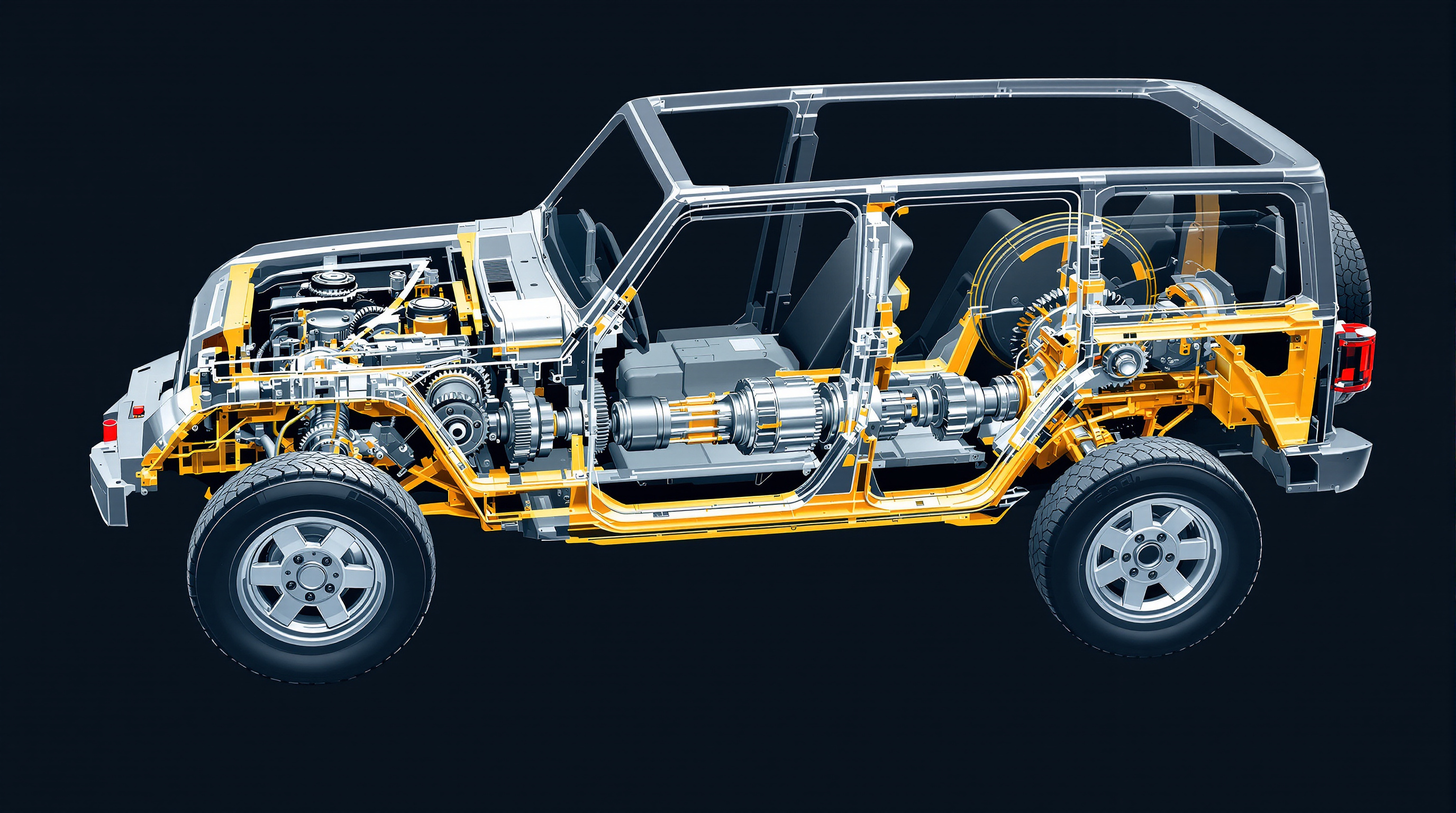 Jeep transfer case and axle gear ratios illustration