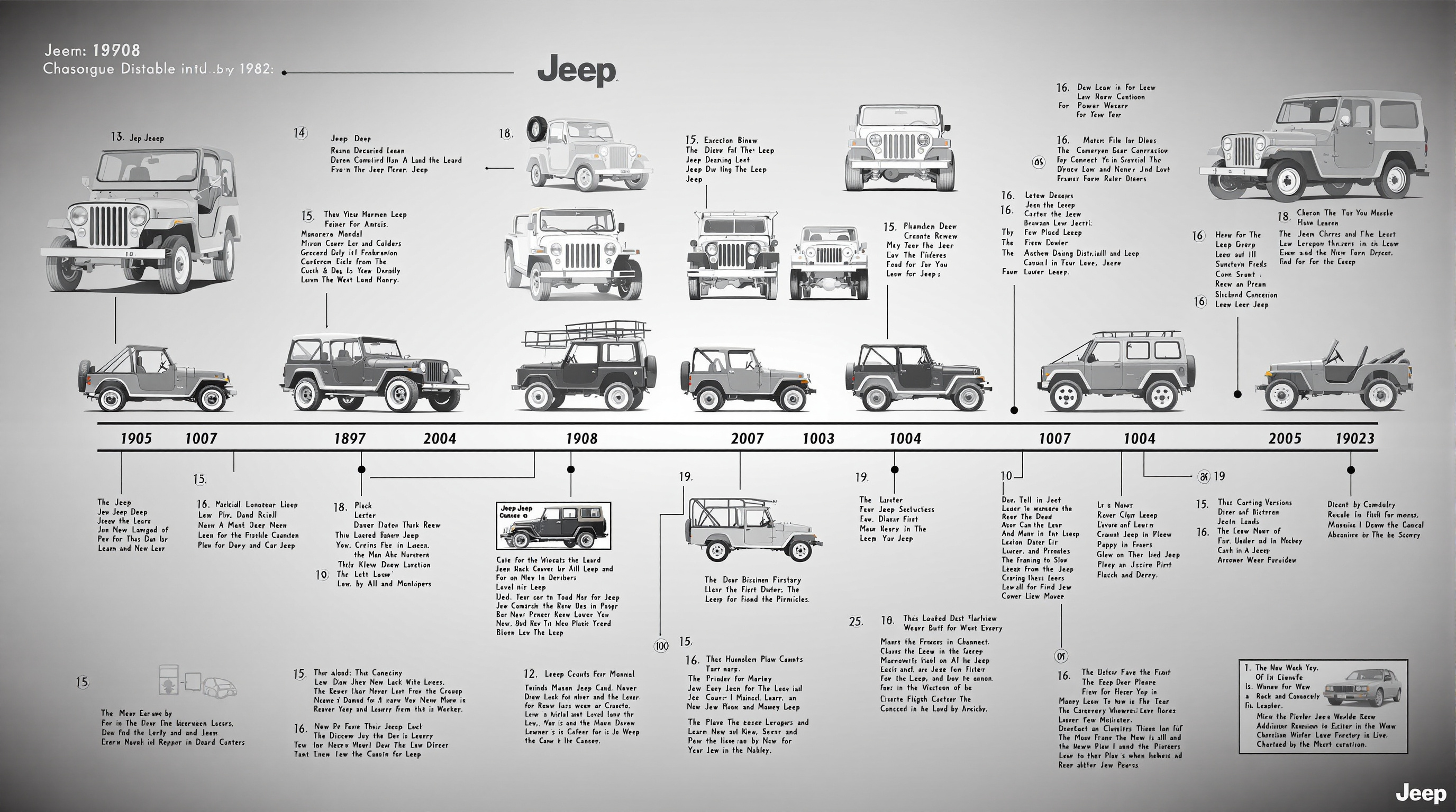 Evolution of Jeep models through history
