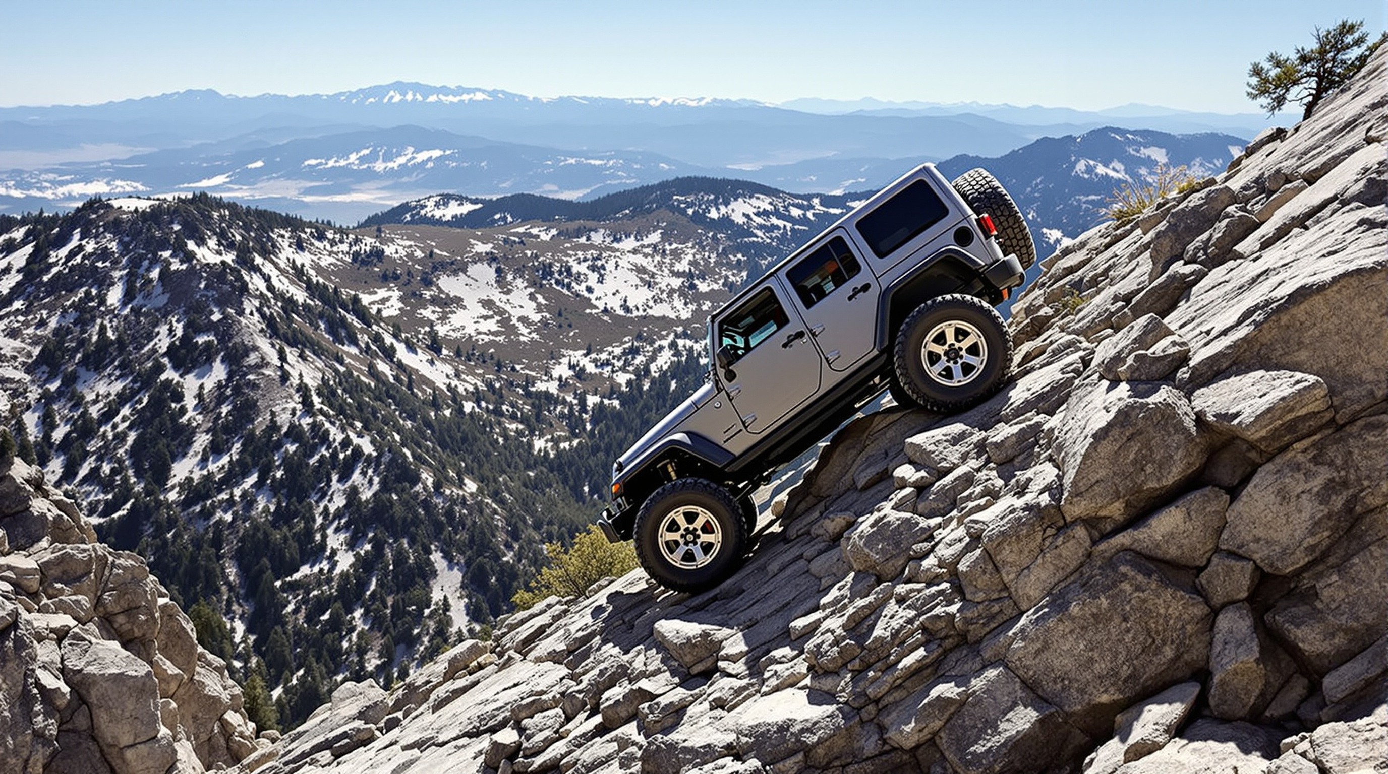 Jeep climbing Cadillac Hill on Rubicon Trail
